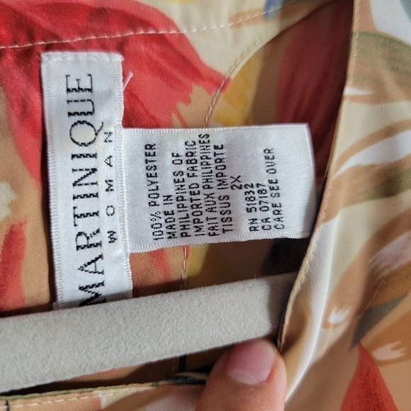 Martinique Woman 80s vintage 2X plus size women top - Picture 7 of 9